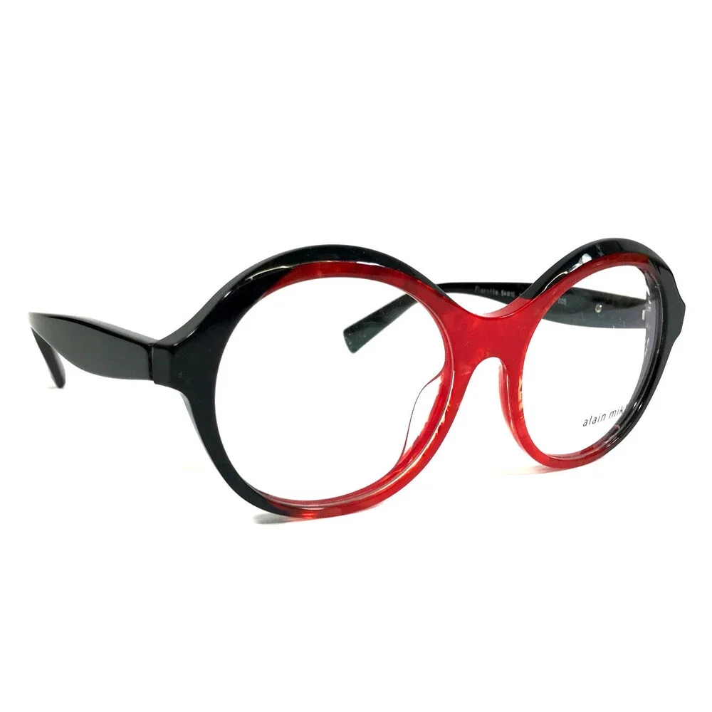 Alain Mikli Eyeglasses Frames Floretta A03118 005 Black Red Marble 54-18-140